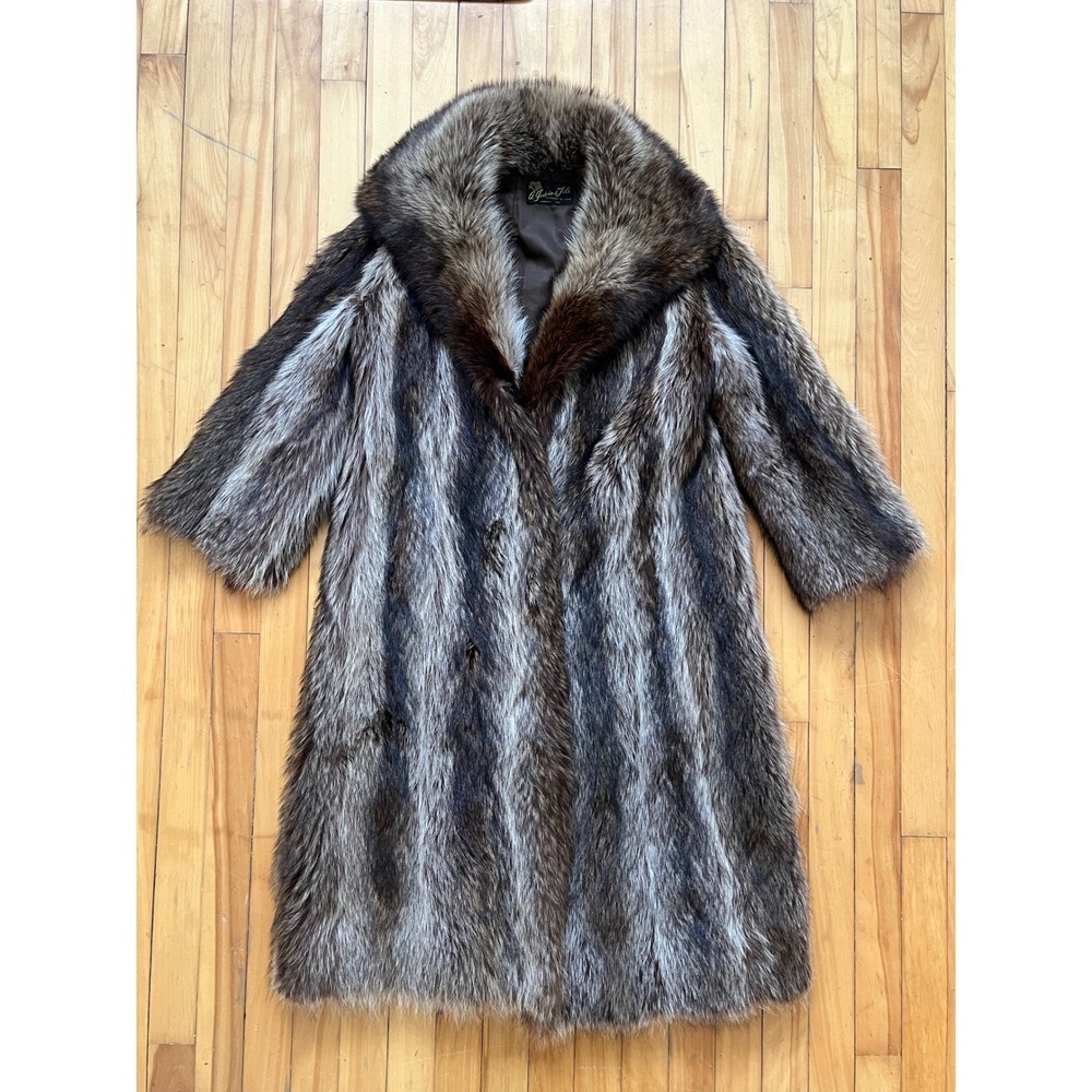 Vintage A Jodoin Fils Raccoon Fur Coat Laprairie Quebec Luxury Outerwear